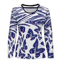 Lade das Bild in den Galerie-Viewer, Multi-Image-Druck Cutout Langarmshirt Longshirt Pullover Top NZ051 mit U Ausschnitt mit Fotos Muster Text Logo selbst gestalten und bedrucken