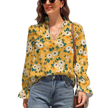 Lade das Bild in den Galerie-Viewer, Multi-Image-Druck Damen / Frauen Hemdbluse Schlupfbluse Bluse Top Bubble Sleeve Shirt GS mit Fotos Muster Text Logo selbst gestalten und bedrucken