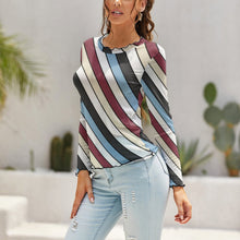 Lade das Bild in den Galerie-Viewer, Multi-Image-Druck Damen / Frauen Langarmshirt Basic Shirt NZ140 mit Fotos Muster Text Logo selbst gestalten und bedrucken
