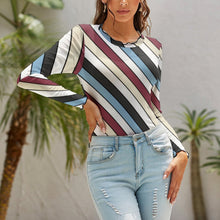 Lade das Bild in den Galerie-Viewer, Multi-Image-Druck Damen / Frauen Langarmshirt Basic Shirt NZ140 mit Fotos Muster Text Logo selbst gestalten und bedrucken