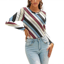 Lade das Bild in den Galerie-Viewer, Multi-Image-Druck Damen / Frauen Langarmshirt Basic Shirt NZ140 mit Fotos Muster Text Logo selbst gestalten und bedrucken
