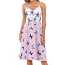 Lade das Bild in den Galerie-Viewer, Multi-Image-Druck Damen / Frauen Langes Trägerkleid Midikleid mit schmalen Trägern AJQ mit Fotos Muster Text Logo selbst gestalten und bedrucken