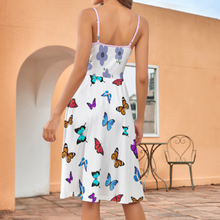 Lade das Bild in den Galerie-Viewer, Multi-Image-Druck Damen / Frauen Langes Trägerkleid Midikleid mit schmalen Trägern AJQ mit Fotos Muster Text Logo selbst gestalten und bedrucken
