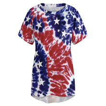 Lade das Bild in den Galerie-Viewer, Multi-Image-Druck Damen / Frauen TSHIRT T-Shirt Kleid Lang mit Rundhalsausschnitt Oversize AQT mit Fotos Muster Text Logo selbst gestalten und bedrucken