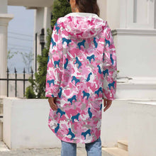 Lade das Bild in den Galerie-Viewer, Multi-Image-Druck Damen / Frauen Trenchcoat Wintermantel lang mit Samt A677 mit Foto Text Muster selbst gestalten und bedrucken