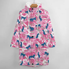 Lade das Bild in den Galerie-Viewer, Multi-Image-Druck Damen / Frauen Trenchcoat Wintermantel lang mit Samt A677 mit Foto Text Muster selbst gestalten und bedrucken
