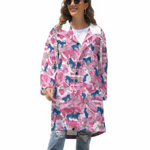 Lade das Bild in den Galerie-Viewer, Multi-Image-Druck Damen / Frauen Trenchcoat Wintermantel lang mit Samt A677 mit Foto Text Muster selbst gestalten und bedrucken
