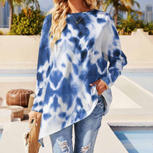 Lade das Bild in den Galerie-Viewer, Multi-Image-Druck Damen / Frauen Große Größen Unregelmäßiges Langarmshirt Pullover TSHIRT T-Shirt mit Fotos Muster Text Logo selbst gestalten und bedrucken