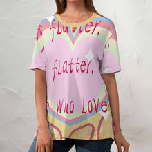 Lade das Bild in den Galerie-Viewer, Große Größen Multi-Image-Druck Damen / Frauen Voll Druck 100% Baumwolle Kurzarm TSHIRT T-Shirt ZP057 mit Fotos Muster Text Logo selbst gestalten und bedrucken