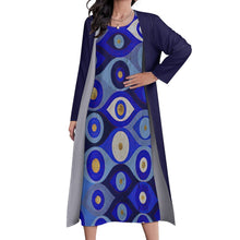 Lade das Bild in den Galerie-Viewer, Multi-Image-Druck Damen & Frauen Abendanzug Kleid Set STZ 2tlg. Set mit Fotos Muster Text Logo selbst gestalten und bedrucken