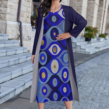 Lade das Bild in den Galerie-Viewer, Multi-Image-Druck Damen & Frauen Abendanzug Kleid Set STZ 2tlg. Set mit Fotos Muster Text Logo selbst gestalten und bedrucken