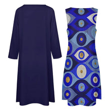 Lade das Bild in den Galerie-Viewer, Multi-Image-Druck Damen & Frauen Abendanzug Kleid Set STZ 2tlg. Set mit Fotos Muster Text Logo selbst gestalten und bedrucken