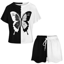 Lade das Bild in den Galerie-Viewer, Multi-Image-Druck Damen / Frauen Freizeitanzug Hausanzug T-Shirt & Shorts UTZ mit Fotos Muster Text Logo selbst gestalten und bedrucken