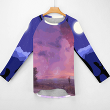 Lade das Bild in den Galerie-Viewer, Multi-Image-Druck Damen & Frauen Gestricktes graues Tuch langes Rundhals Langarm Shirt TShirt BL mit Fotos Muster Text Logo selbst gestalten und bedrucken