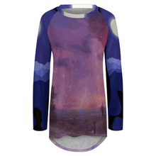 Lade das Bild in den Galerie-Viewer, Multi-Image-Druck Damen & Frauen Gestricktes graues Tuch langes Rundhals Langarm Shirt TShirt BL mit Fotos Muster Text Logo selbst gestalten und bedrucken