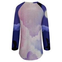 Lade das Bild in den Galerie-Viewer, Multi-Image-Druck Damen & Frauen Gestricktes graues Tuch langes Rundhals Langarm Shirt TShirt BL mit Fotos Muster Text Logo selbst gestalten und bedrucken