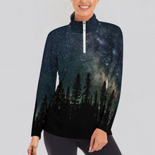 Lade das Bild in den Galerie-Viewer, Multi-Image-Druck Damen / Frauen Laufshirt Langarm Sport Shirt Funktionsshirt SDS007 mit Reißverschluss und Stehkragen mit Fotos Muster Text Logo selbst gestalten und bedrucken