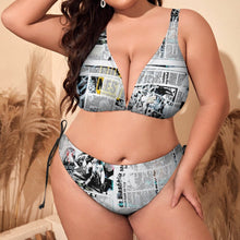 Lade das Bild in den Galerie-Viewer, Multi-Image-Druck Große Größen Damen / Frauen Triangle Bikinis Set Push-Up Bademode BK2131 mit Fotos Muster Text Logo selbst gestalten und bedrucken