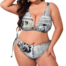 Lade das Bild in den Galerie-Viewer, Multi-Image-Druck Große Größen Damen / Frauen Triangle Bikinis Set Push-Up Bademode BK2131 mit Fotos Muster Text Logo selbst gestalten und bedrucken