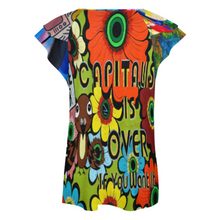 Lade das Bild in den Galerie-Viewer, Multi-Image-Druck Kurzarm Shirt T-Shirt V-Ausschnitt mit Rüschen BUT mit Fotos Muster Text Logo selbst gestalten und bedrucken