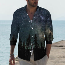 Lade das Bild in den Galerie-Viewer, Multi-Image-Druck Langarmhemd Shirt mit Reverstasche AY007 für Herren mit Fotos Muster Text Logo selbst gestalten und bedrucken