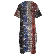 Lade das Bild in den Galerie-Viewer, Multi-Image-Druck Lockeres T-Shirt Kleid mit Taschen Frauen LQ Bis 5XL mit Fotos Muster Text Logo selbst gestalten und bedrucken