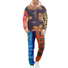 Lade das Bild in den Galerie-Viewer, Multi-Image-Druck Männer / Herren Full Print Kapuzenpullover Hoodie Set Trainingsanzug 2-tlg Streetwear Jogginganzug 4T03 mit Fotos Muster Text Logo selbst gestalten und bedrucken