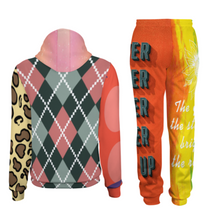 Lade das Bild in den Galerie-Viewer, Multi-Image-Druck Männer / Herren Full Print Kapuzenpullover Hoodie Set Trainingsanzug 2-tlg Streetwear Jogginganzug 4T03 mit Fotos Muster Text Logo selbst gestalten und bedrucken