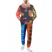 Lade das Bild in den Galerie-Viewer, Multi-Image-Druck Männer / Herren Full Print Kapuzenpullover Hoodie Set Trainingsanzug 2-tlg Streetwear Jogginganzug 4T03 mit Fotos Muster Text Logo selbst gestalten und bedrucken
