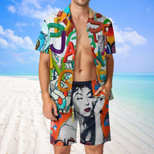 Lade das Bild in den Galerie-Viewer, Multi-Image-Druck Männer / Herren Sommer Bademode Set 2-tlg mit Badehose kurz mit Fotos Muster Text Logo selbst gestalten und bedrucken