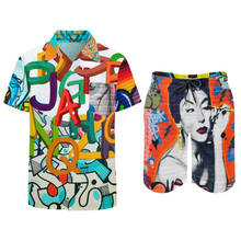 Lade das Bild in den Galerie-Viewer, Multi-Image-Druck Männer / Herren Sommer Bademode Set 2-tlg mit Badehose kurz mit Fotos Muster Text Logo selbst gestalten und bedrucken