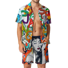 Lade das Bild in den Galerie-Viewer, Multi-Image-Druck Männer / Herren Sommer Bademode Set 2-tlg mit Badehose kurz mit Fotos Muster Text Logo selbst gestalten und bedrucken