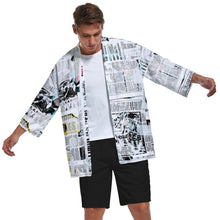 Lade das Bild in den Galerie-Viewer, Multi-Image-Druck Männer / Herren Kimono Mantel Jacke Top Cardigan Hemd Japanisch Retro mit 3/4 Arm ZS904 mit Fotos Muster Text Logo selbst gestalten und bedrucken
