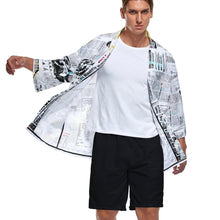 Lade das Bild in den Galerie-Viewer, Multi-Image-Druck Männer / Herren Kimono Mantel Jacke Top Cardigan Hemd Japanisch Retro mit 3/4 Arm ZS904 mit Fotos Muster Text Logo selbst gestalten und bedrucken