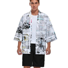 Lade das Bild in den Galerie-Viewer, Multi-Image-Druck Männer / Herren Kimono Mantel Jacke Top Cardigan Hemd Japanisch Retro mit 3/4 Arm ZS904 mit Fotos Muster Text Logo selbst gestalten und bedrucken