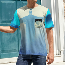 Lade das Bild in den Galerie-Viewer, Multi-Image-Druck Rundhalsshirt Kurzarm T-Shirt TSHIRT mit Brusttasche NTREV2 für Herren mit Fotos Muster Text Logo selbst gestalten und bedrucken