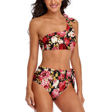 Lade das Bild in den Galerie-Viewer, Multi-Image-Druck Sexy Damen / Frauen BK2119 Bustier Bikini Set in One-Shoulder-Form mit Fotos Muster Text Logo selbst gestalten und bedrucken
