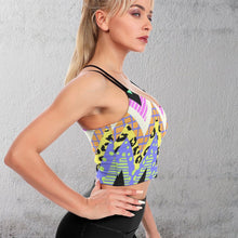 Lade das Bild in den Galerie-Viewer, Multi-Image-Druck Sexy Damen / Frauen Crop Top Yoga Top Sport-BH Spaghettishirt mit Bustier und gekreuzten Spaghettiträgern YJ005 mit Fotos Muster Text Logo selbst gestalten und bedrucken