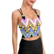 Lade das Bild in den Galerie-Viewer, Multi-Image-Druck Sexy Damen / Frauen Crop Top Yoga Top Sport-BH Spaghettishirt mit Bustier und gekreuzten Spaghettiträgern YJ005 mit Fotos Muster Text Logo selbst gestalten und bedrucken