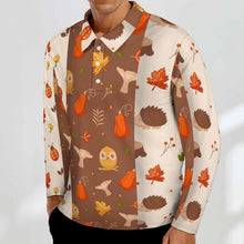 Lade das Bild in den Galerie-Viewer, Multi-Image-Druck Sport Langarm Polo Shirt Hemd Langarmhemd Businesshemd SDS008 Herren / Männer mit Fotos Muster Text Logo selbst gestalten und bedrucken