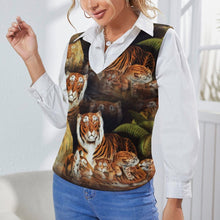 Lade das Bild in den Galerie-Viewer, Multi-Image-Druck Strickweste Pullunder ärmellos Damen MY05 mit Fotos Muster Text Logo selbst gestalten und bedrucken