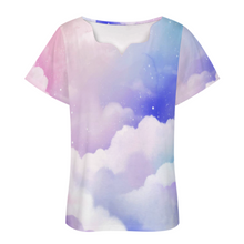 Lade das Bild in den Galerie-Viewer, Multi-Image-Druck Vollprint Tshirt Damen mit wellenförmigem Ausschnitt BBT mit Foto Muster Text Logo selbst gestalten und bedrucken