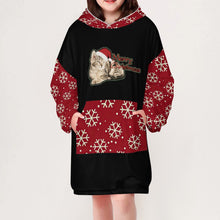 Lade das Bild in den Galerie-Viewer, Multi-Image-Druck Weihnachten Kapuzensweatshirt Mädchen Sweatshirt Pullover Kapuze B412 Blanket Hoodie mit Fotos Muster Text Logo selbst gestalten und bedrucken