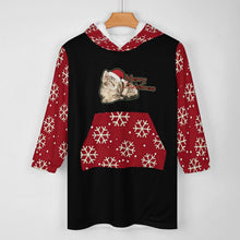 Lade das Bild in den Galerie-Viewer, Multi-Image-Druck Weihnachten Kapuzensweatshirt Mädchen Sweatshirt Pullover Kapuze B412 Blanket Hoodie mit Fotos Muster Text Logo selbst gestalten und bedrucken