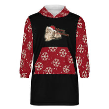 Lade das Bild in den Galerie-Viewer, Multi-Image-Druck Weihnachten Kapuzensweatshirt Mädchen Sweatshirt Pullover Kapuze B412 Blanket Hoodie mit Fotos Muster Text Logo selbst gestalten und bedrucken