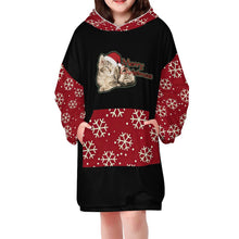 Lade das Bild in den Galerie-Viewer, Multi-Image-Druck Weihnachten Kapuzensweatshirt Mädchen Sweatshirt Pullover Kapuze B412 Blanket Hoodie mit Fotos Muster Text Logo selbst gestalten und bedrucken
