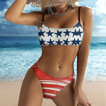 Lade das Bild in den Galerie-Viewer, Multi Images Druck Push-Up Bustier Bikini Set 2 tlg. S100D55 Damen mit Foto Muster Text Logo selbst gestalten und bedrucken