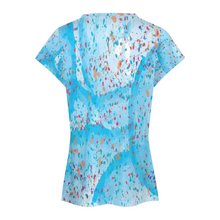 Lade das Bild in den Galerie-Viewer, Multi Images Druck V-Shirt Tshirt mit Blütenblatt Ärmel AHT mit Foto Muster Text Logo selbst gestalten und bedrucken