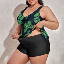 Lade das Bild in den Galerie-Viewer, Over Size Einzelbilddruck Damen / Frauen Voll Druck Sexy Tankini Set Tief V-Ausschnitt Große Größen QZ6065 mit Fotos Muster Text Logo selbst gestalten und bedrucken