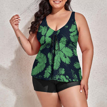 Lade das Bild in den Galerie-Viewer, Over Size Einzelbilddruck Damen / Frauen Voll Druck Sexy Tankini Set Tief V-Ausschnitt Große Größen QZ6065 mit Fotos Muster Text Logo selbst gestalten und bedrucken